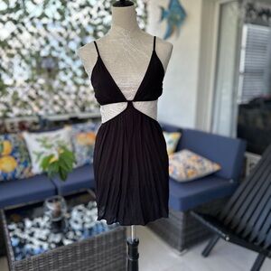 Wild fable beach cover up, Elegant Black Cut-Out Dress